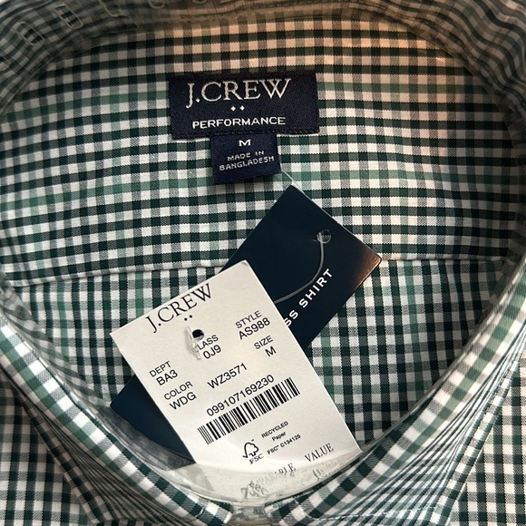 NWT J.Crew men's button up performance dress shirt, size medium - Picture 4 of 5
